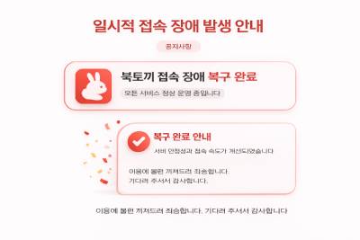 일시적 접속 장애 발생 안내